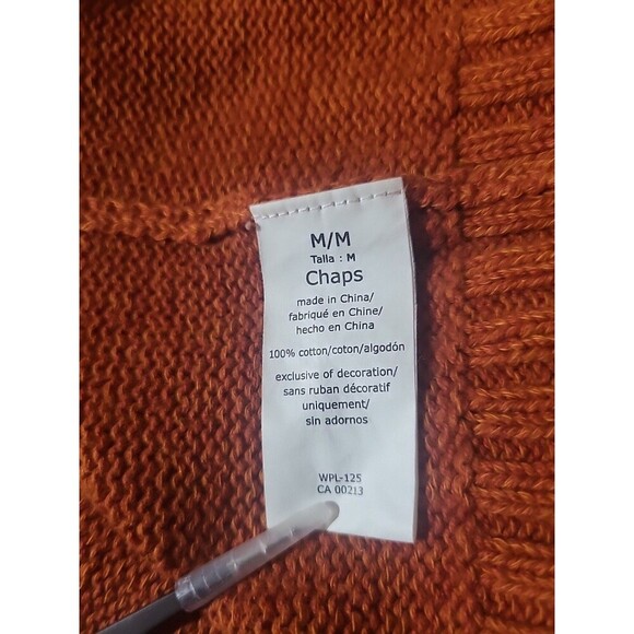 Ralph Lauren Chaps Mens M Henley Pullover Knit Sweater Academia- Dad Elbow Patch - Picture 5 of 11